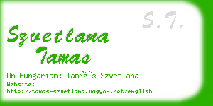 szvetlana tamas business card